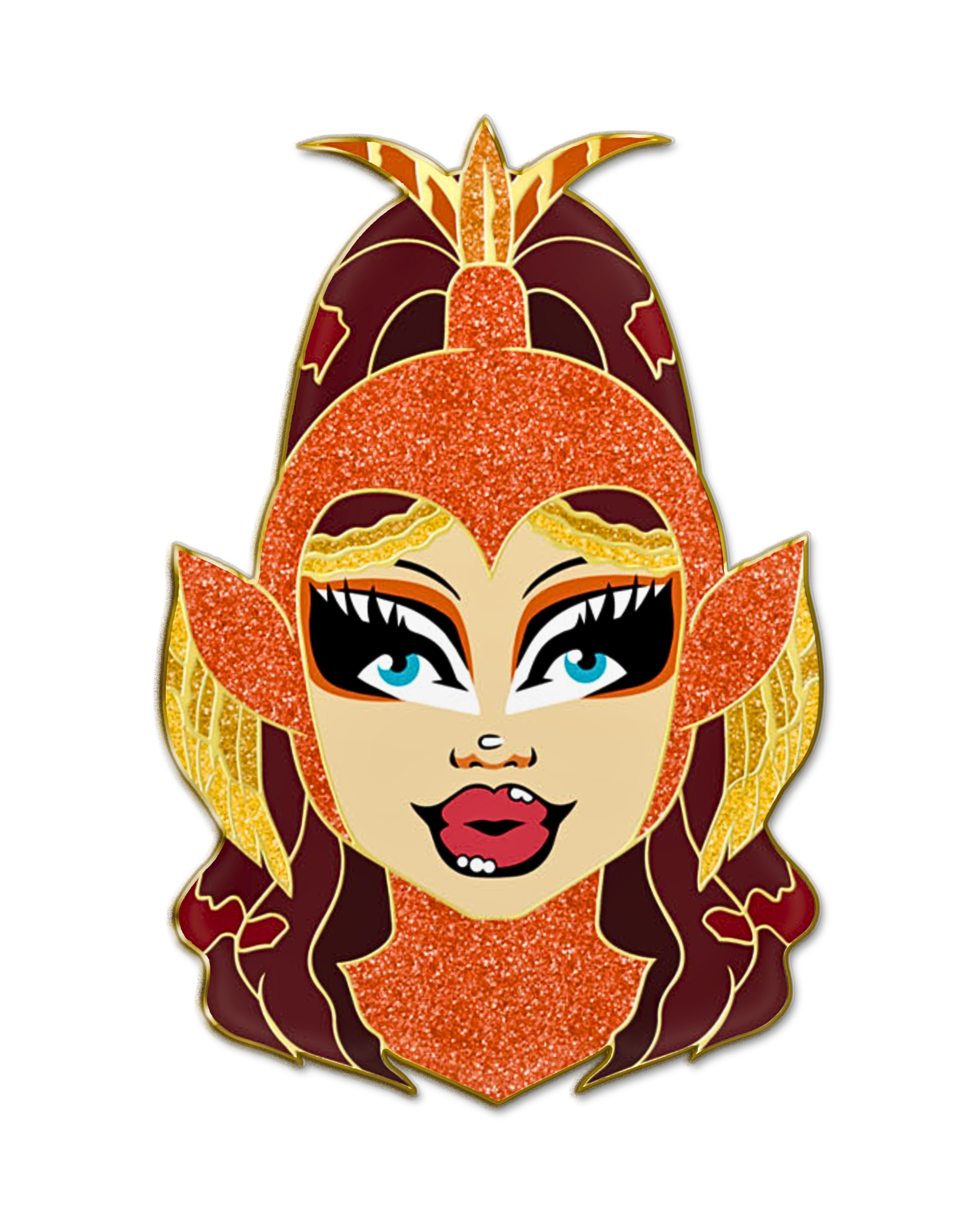 Latoya | Glitter Gold Polished Enamel Pin